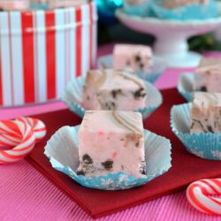 Chocolate Chip Candy Cane Fudge - Recipe photo by BruCrewLife