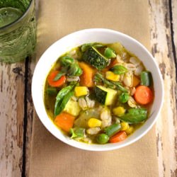 Vegetable Soup w/ Barley & Basil - Recipe photo by Jilly Inspired