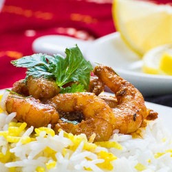 Spicy, Sweet & Sour Shrimp - Recipe photo by Indiaphile.info