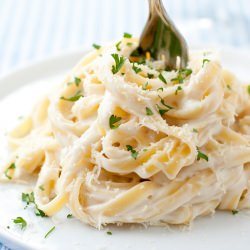 Light Fettuccine Alfredo - Recipe photo by cooking classy