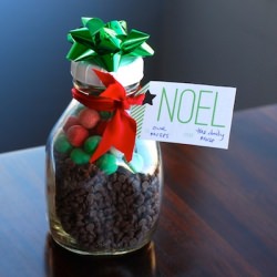 DIY Christmas Bark in a Jar - Recipe photo by thedailymuse