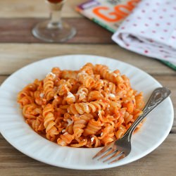 Fusilli in Red Bell Pepper Sauce - Recipe photo by vsharmilee