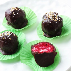 Chocolate Coated Red Velvet Cake - Recipe photo by veggiechick