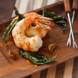 Spicy Spot Prawns with Fried Basil - Recipe photo by SippitySup