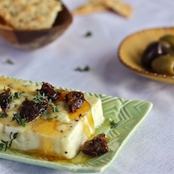 Honeyed Warm Feta with Dates - Recipe photo by TheWimpyVegetarian