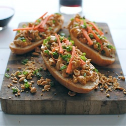 Thai Peanut Chicken Sandwiches - Recipe photo by BevCooks
