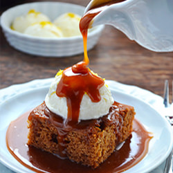 Gingerbread Cake with Caramel Sauce - Recipe photo by Kitchen Nostalgia