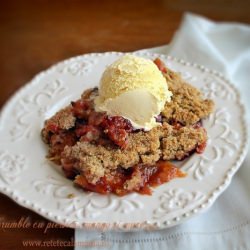 Peach, Mango and Blackberry Crumble - Recipe photo by lauralaurentiu