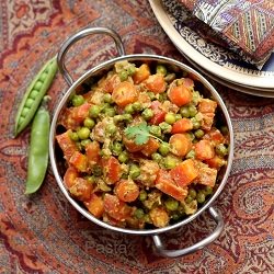 Carrots and Peas - Recipe photo by tadkapasta
