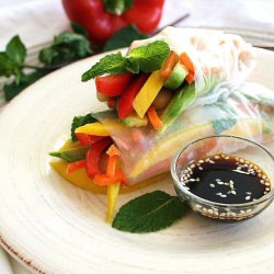 Vegetable & White Bean Rice Rolls - Recipe photo by Inspired Edibles