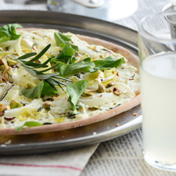 Pistachio + Rosemary White Pizza - Recipe photo by AnEdibleMosaic