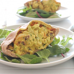 Curried Shrimp Salad Pita Pockets - Recipe photo by BevCooks