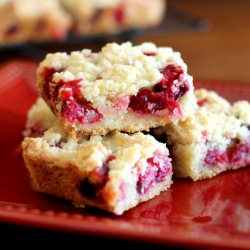 Cranberry Crumb Bars - Recipe photo by bakerita