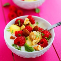 Vanilla Yogurt with Fruit and Nuts - Recipe photo by Comfort of Cooking