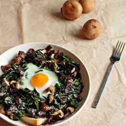 Mushroom Spinach Baked Eggs - Recipe photo by PhuongMiu
