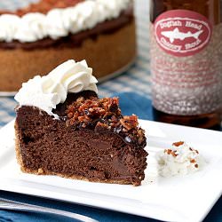 Bacon Stout Chocolate Cheesecake - Recipe photo by tideandthyme