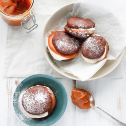 Chocolate Whoopie Pies with Caramel - Recipe photo by Kate Gibbs