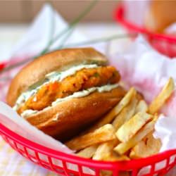 Chipotle Salmon Burgers - Recipe photo by theseasidebaker