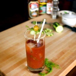 Aquavit and Dill Bloody Mary - Recipe photo by stirandstrain