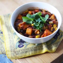 Sweet Potato Vegetarian Chili - Recipe photo by dough-eyed girls