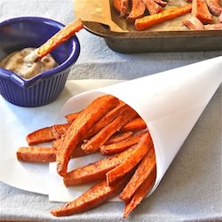 Spiced Sweet Potato 'Fries' - Recipe photo by TheWimpyVegetarian