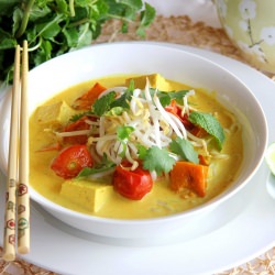 Cherry Tomato and Pumpkin Laksa - Recipe photo by talistomatoes