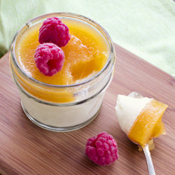 Peach Melba Panna Cotta - Recipe photo by spicyicecream