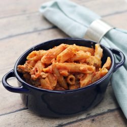 Healthy Spicy Sausage Pasta Bake - Recipe photo by laurajane
