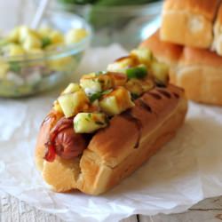Bacon Wrapped Teriyaki Hot Dogs - Recipe photo by damndelicious