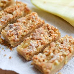 Pear and Ginger Crumble Slice - Recipe photo by Urvashi Roe