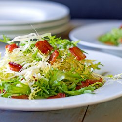 Frisee with Bacon Viniagrette - Recipe photo by The Midnight Baker
