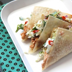 BBQ Chicken Wonton Tacos - Recipe photo by alaskafromscratch