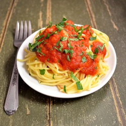 Pasta w/ Tomato Sauce - Recipe photo by Jilly Inspired