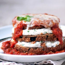 Stuffed Baked Eggplant Parmesan - Recipe photo by delallofoods