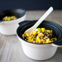 Turkey, Corn, & Mushroom Niblets - Recipe photo by cooksnapsavour