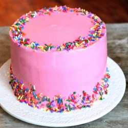 Pink Celebration Cake - Recipe photo by the little epicurean