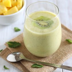 Pineapple Kiwi Mint Smoothie - Recipe photo by Running to the Kitchen