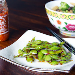 Edamame with Garlic Chili Sauce - Recipe photo by livelovepasta