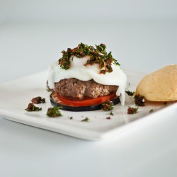 Eggplant Burger Stack & Pan de Yuca - Recipe photo by Suzanneper