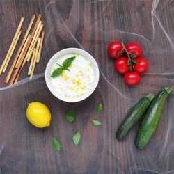 Warm Goat Cheese Dip w/ Lemon - Recipe photo by CookTheStory