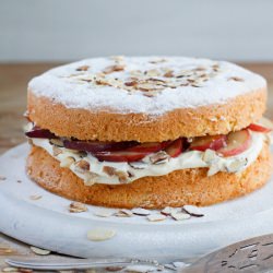 Peaches and Cream Sponge - Recipe photo by Kate Gibbs
