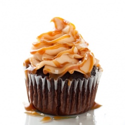 Chocolate Cupcakes Caramel Frosting - Recipe photo by cooking classy