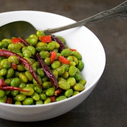 Stir-Fried Green Soy Beans - Recipe photo by gourmandistan