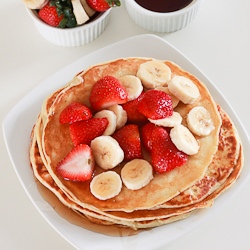 Pancakes with Strawberries & Banana - Recipe photo by cravecookclick