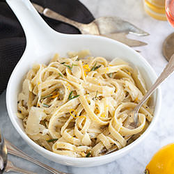 Meyer Lemon Fettucine - Recipe photo by FoodieCrush
