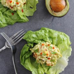 Creamy Avocado Sriracha Egg Salad - Recipe photo by Running to the Kitchen