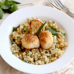Couscous with Seared Scallops - Recipe photo by claireg
