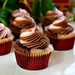 Half & Half Cupcakes - Recipe photo by Lady Behind The Curtain