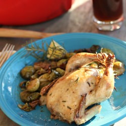 Cornish Game Hen & Brussels Sprouts - Recipe photo by Highheelstohotwheels