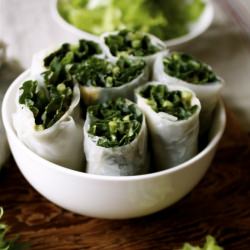 Kale & Scallion Salad Rolls - Recipe photo by inpursuitofmore